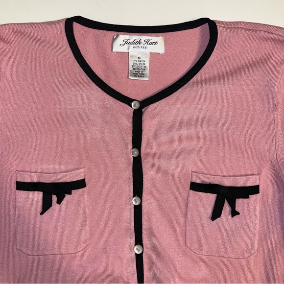 Judith Hart Petites Women’s Pink Button Up Long Sleeve Cardigan Sz MP - Picture 2 of 10